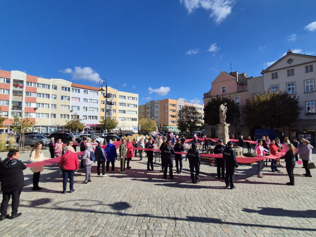 różowa wstążka w całości
