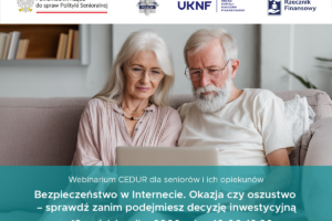 grafika promująca webinarium dla seniorów